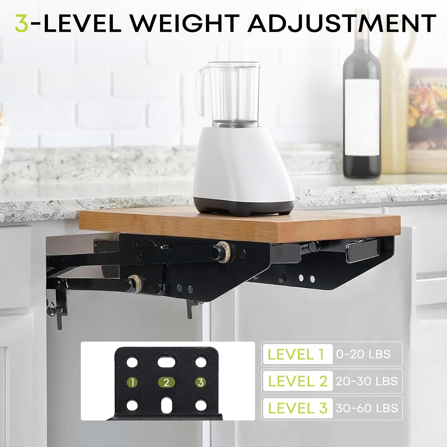 60 LB Appliance Lift for Cabinet, Soft Close Heavy Duty Mixer Lift