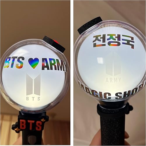 Miniatura 2 de Adhesivo decorativo de holograma para bomba del ejército, teléfono, laptop, haz que tu palo de luz sea especial con BT-S con nombre y letra (V)