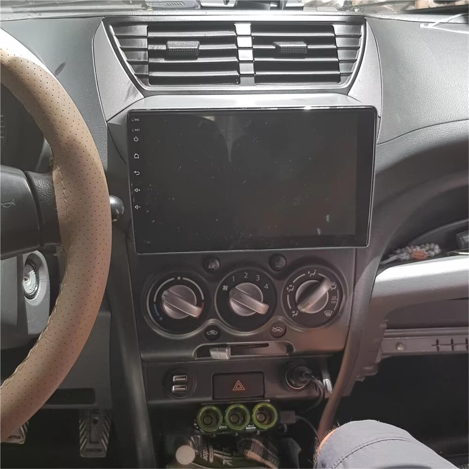 Montaje Autoradio Marco Adaptador de Marco Radio para Coche 9 Pulgadas, 1 DIN y 2, Compatible con Suzuki Alto 2009-2016, Android, instalación Tablero