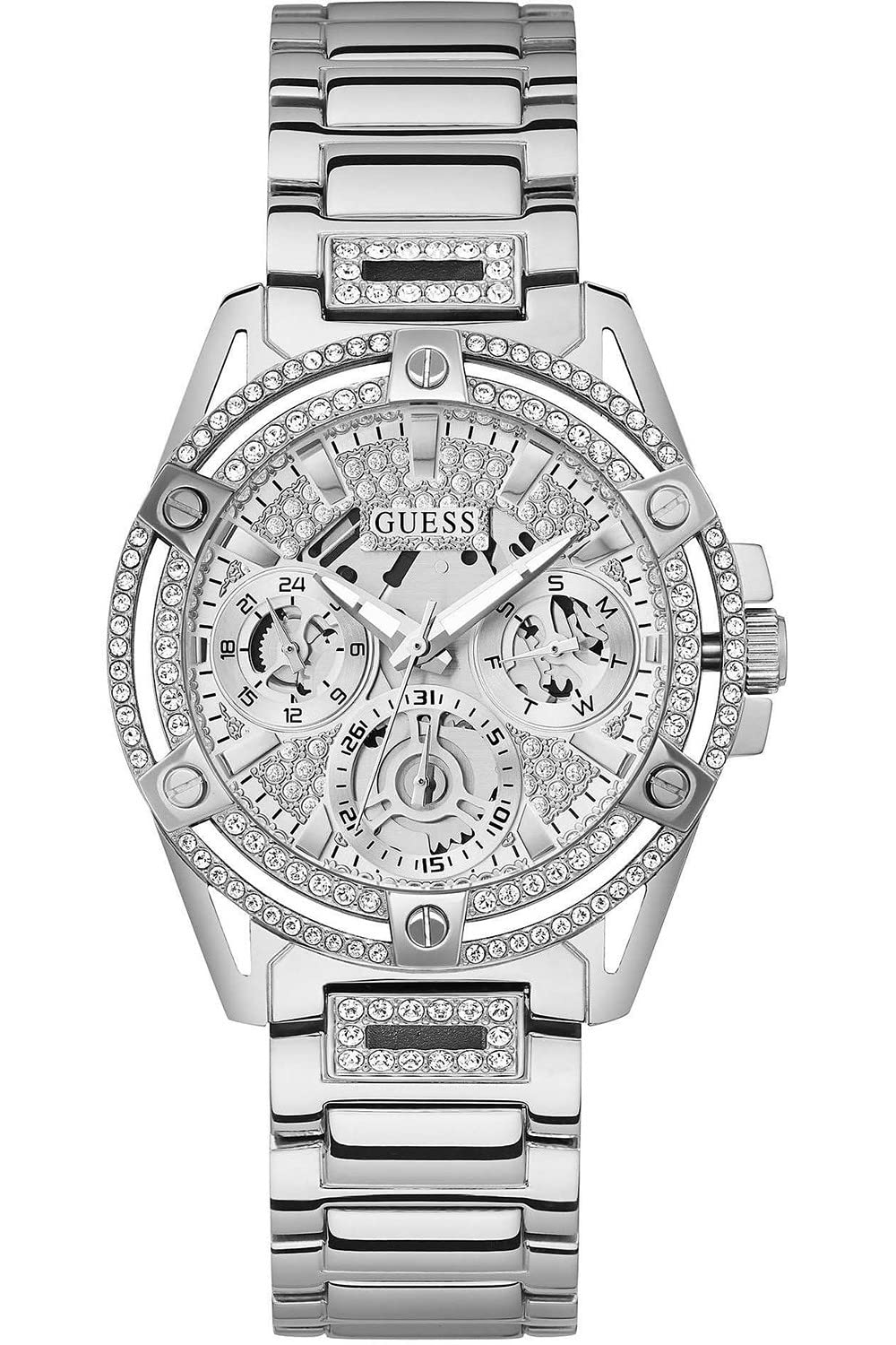 GUESS Women Analog-Digital Quartz Watch with Stainless Steel Strap GW0464L1