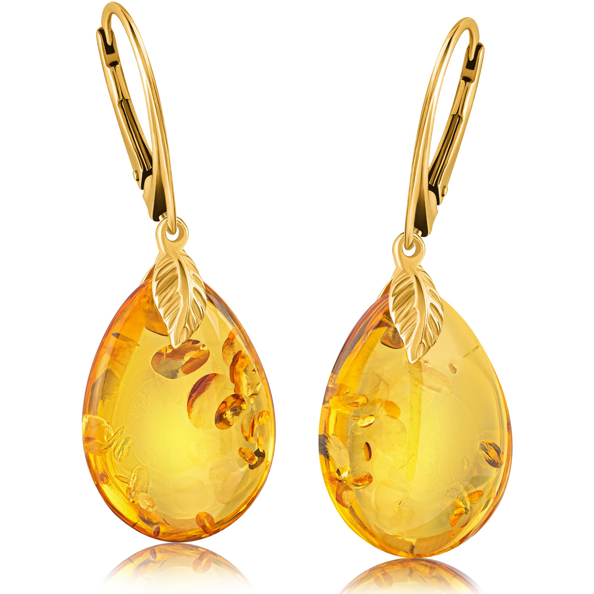 Leverback Dangle Earrings Gold-Plated 925 Silver
