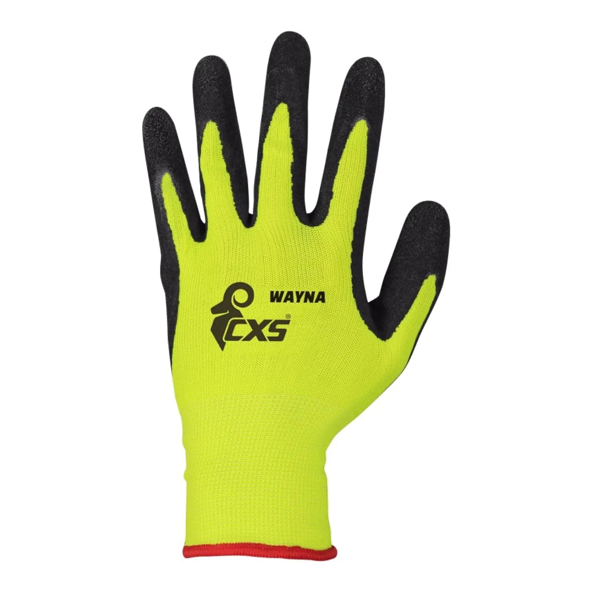CXS Guantes de Trabajo WAYNA, sin Costuras, Fabricados en poliéster Suave, Recubiertos con Espuma de látex Flexible. para jardinería, Industria, Taller, Agricultura, Antideslizantes (7, 60 Pares)