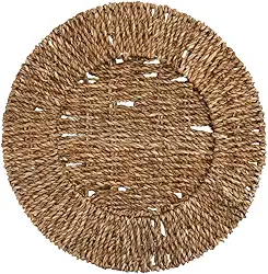 Mimo Style Sousplat Rattan de Fibra Natural, Cor Escura. Elegante e Charmoso Perfeito Para Sua Mesa Posta. Perfeito Para Todas as Ocasiões. Perfeito Para uma Mesa Tropical. Medidas: 33x2cm