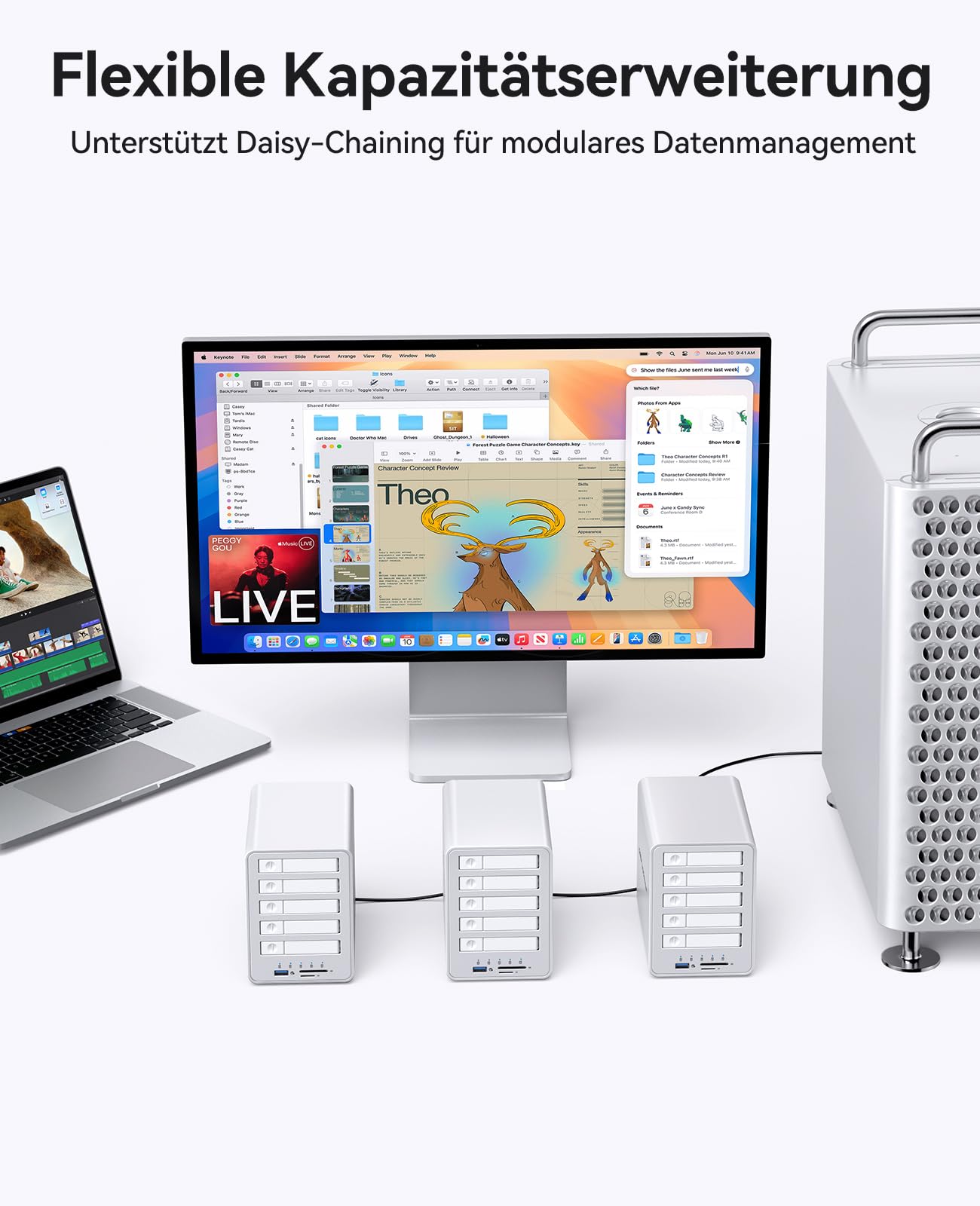 ORICO All-flash Docking Station per Hard Disk 5-Bay RAID Custodia per Disco Rigido Compatibile con HDD e SSD 2,5 SATA con 10Gbps USB 3.2 Gen 2, Supporto Estensione Daisy Chain e 7 Modalità RAID-8858