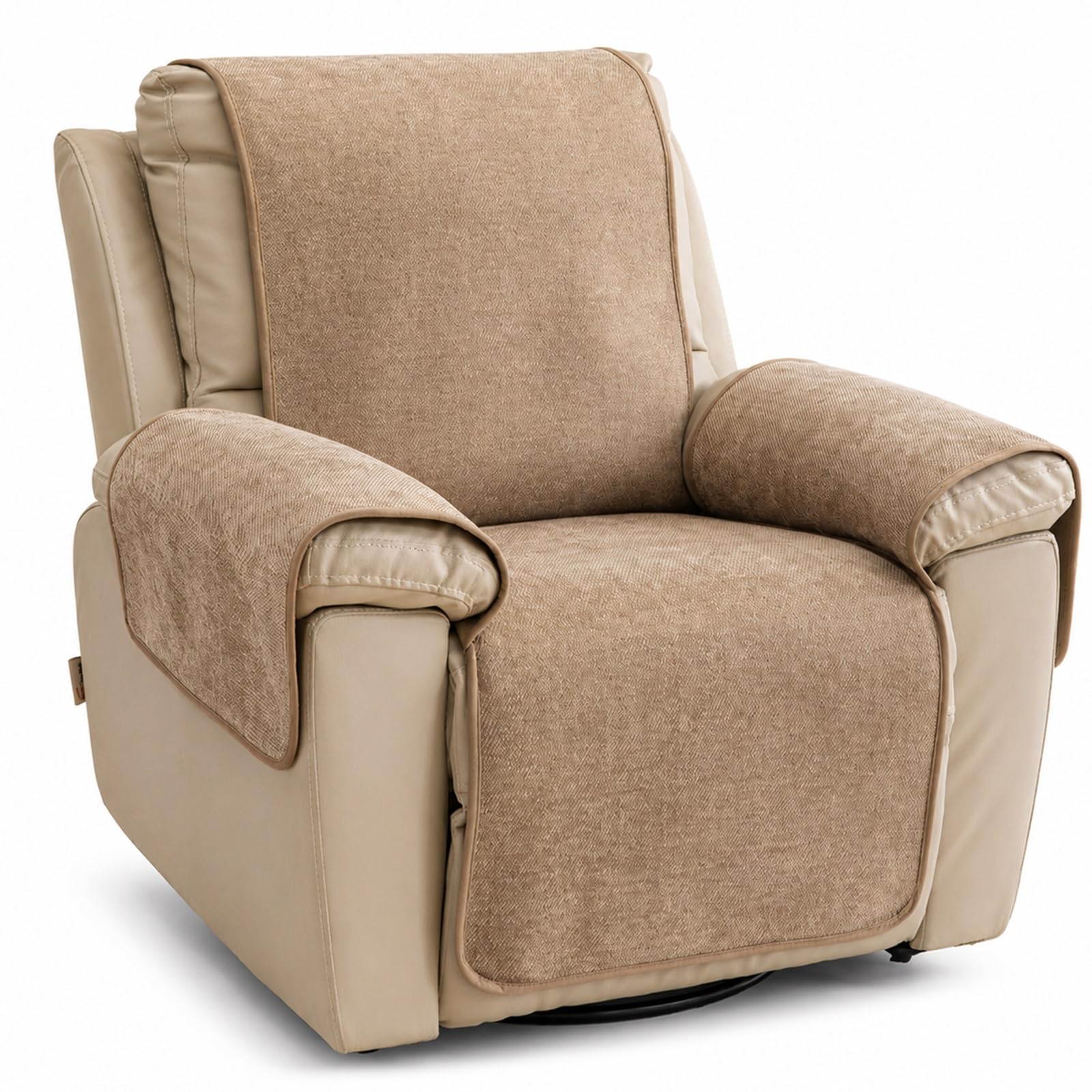 GZGLZDQ Recliner Chair Cover Non-slip, Armchair Cover Pet-safe Washable, Recliner Sofa Covers in Short Plush, Breathable Armchair Cover for Single Chairs Recliners Armchairs(F-light chestnut)