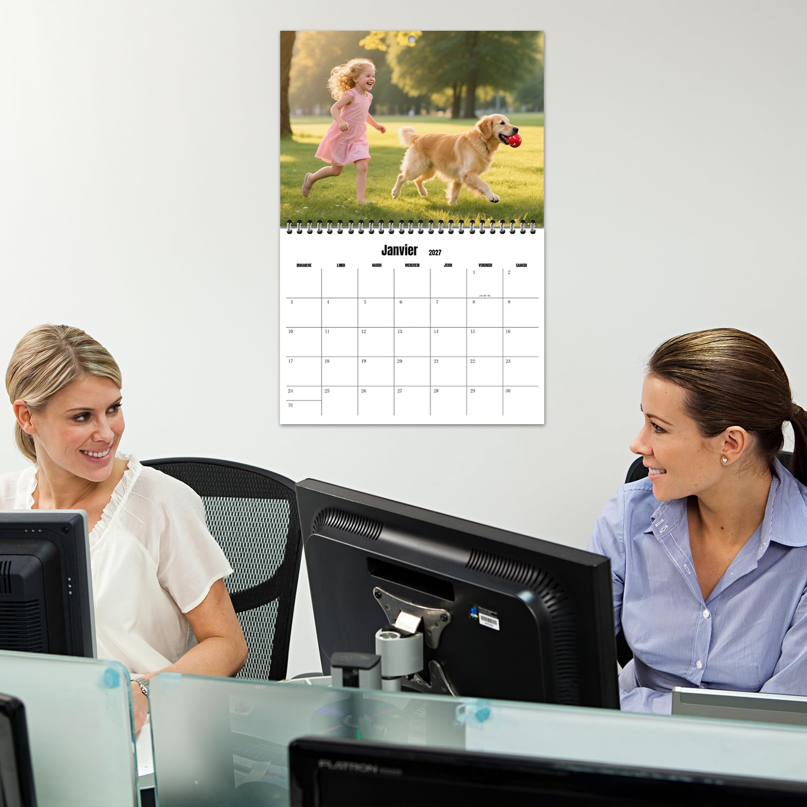 Calendrier mural personnalisé 2027 pour la maison et le bureau - Imprimez vos 13 souvenirs et créez votre propre calendrier personnalisés 2027 - Cadeau de Noël personnalisé