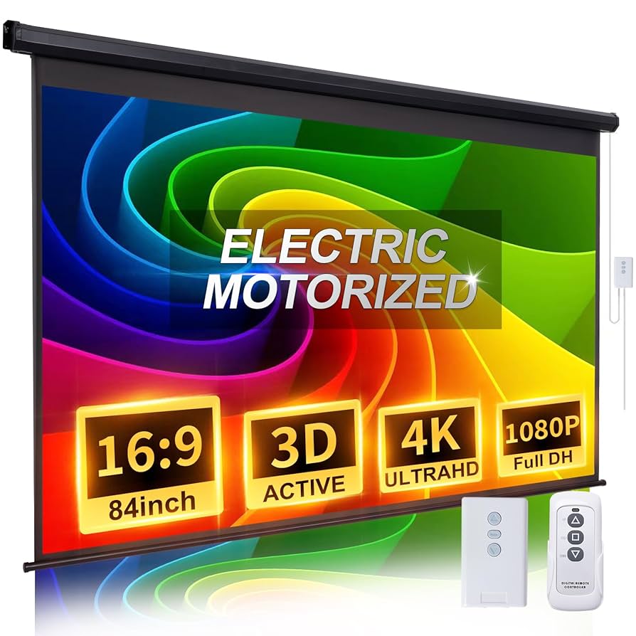 Amazon.com: Projector Screen Motorized 84 Inch 16:9 HD