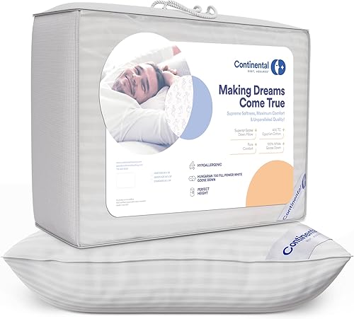 Miniatura 4 de Soft Ultimate Comfort con 700 de potencia de relleno, tamaño estándar, 20 x 26 pulgadas, almohada 100% de plumón de ganso blanco húngaro (17 onzas),