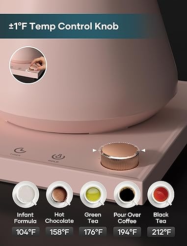 Miniatura 2 de Hervidores eléctricos, hervidor eléctrico de cuello de cisne, control de temperatura de  1 , interior de acero inoxidable, calentamiento rápido,