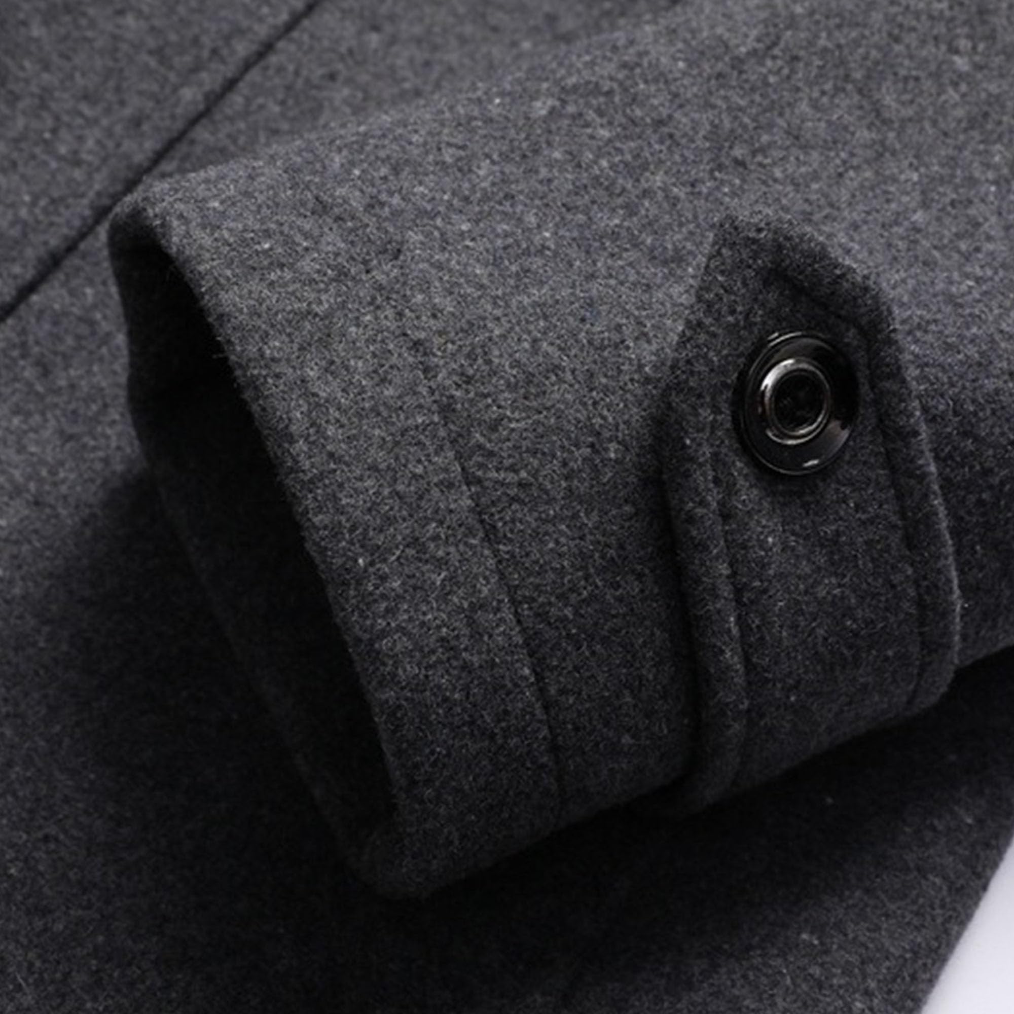 Cappotto lungo in lana da uomo, trench invernale da uomo, monopetto, business, con cerniera staccabile