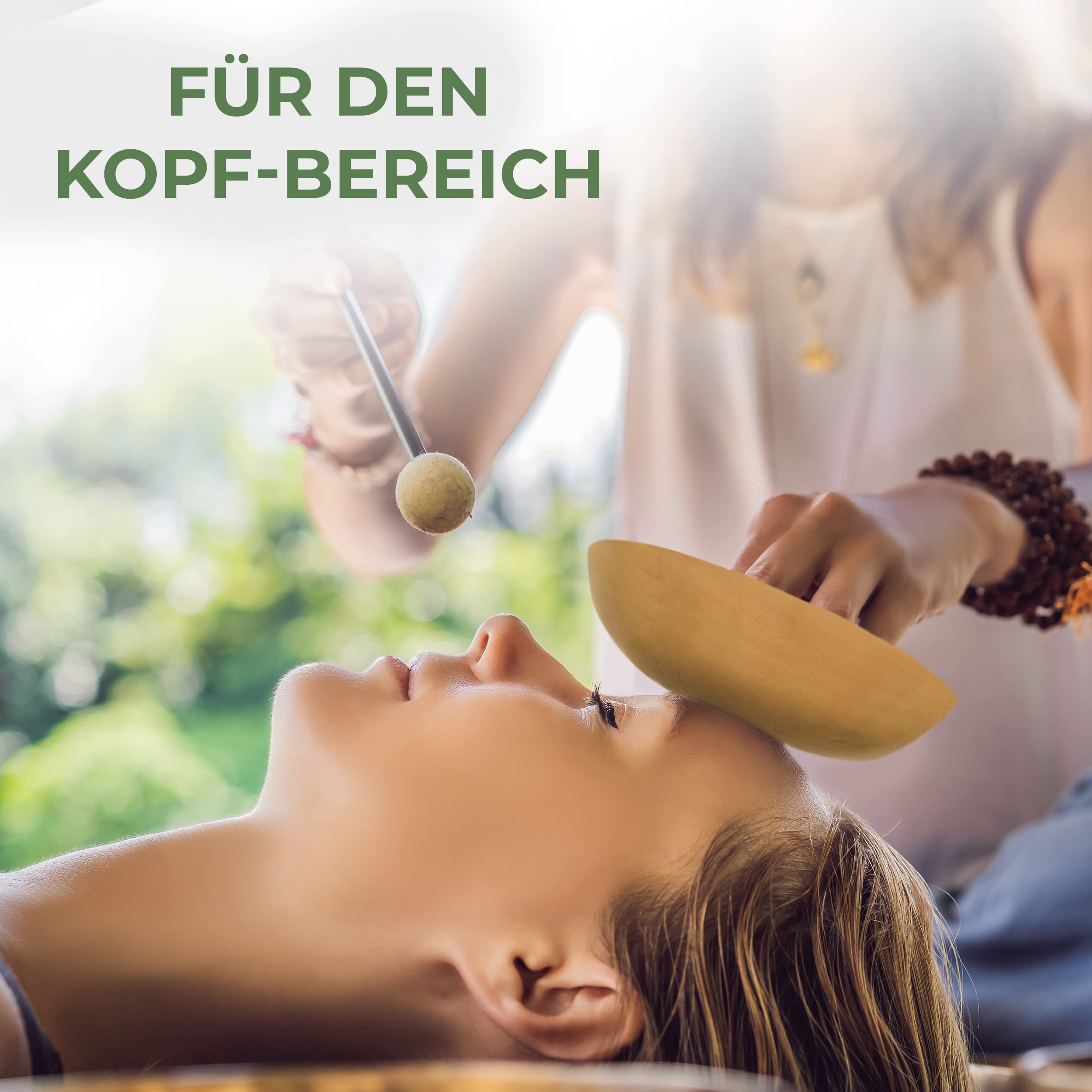 MASSAGE-EXPERT Tibetische Klangschale - Weite Kopfschale Ø 13,5 cm, 290 Gramm | Bewegend hoher Klang für wirkungsvolle Klangmassage & Klangtherapie im Bereich des Oberkörpers | Profi-Qualität