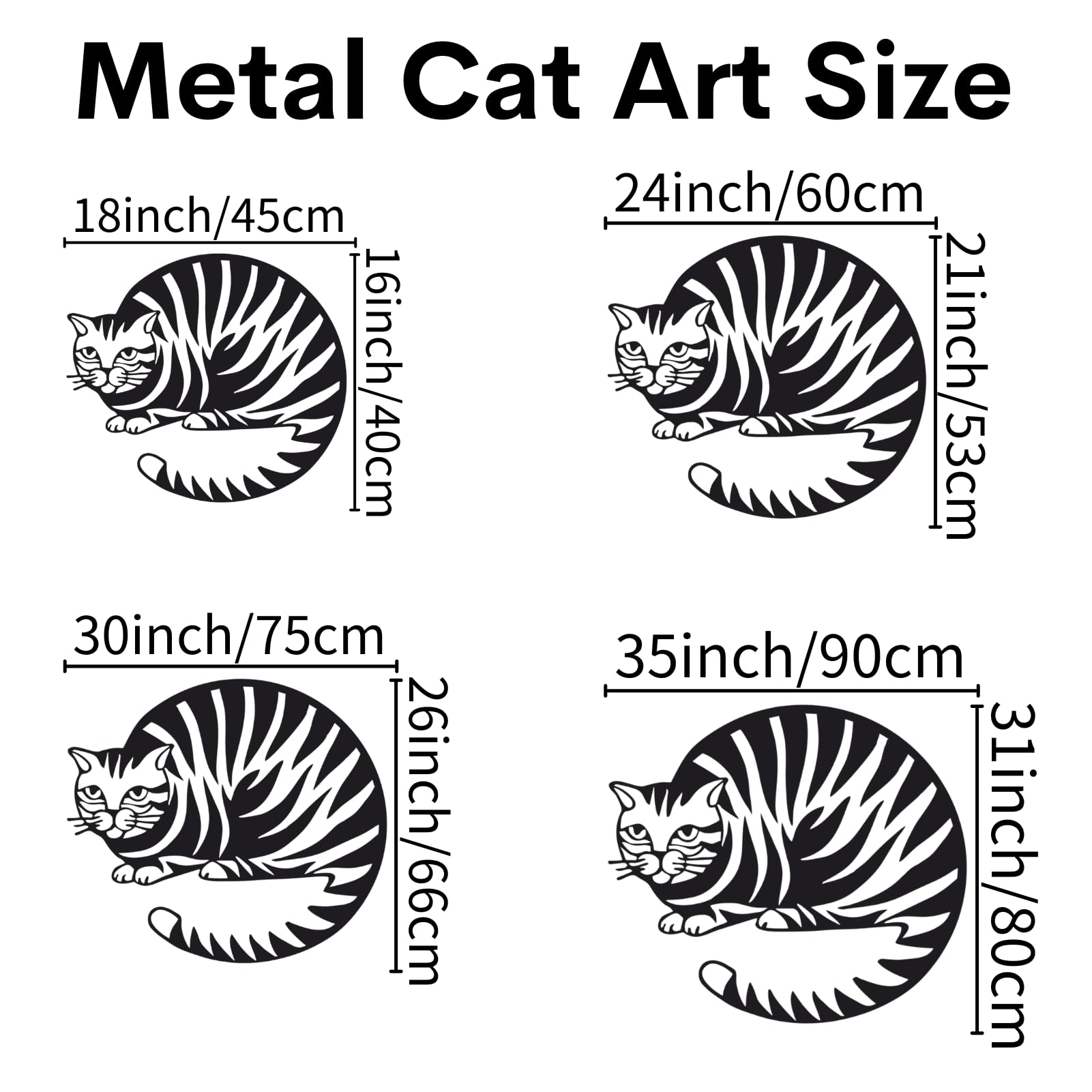 Metalowa sztuka ścienna, dekoracja ścienna kota, geometryczny wystrój kota, minimalistyczna dekoracja ścienna do pokoju dziennego, prezent dla miłośnika kotów, znak, dekoracja ścienna (złoty, 75 x 66
