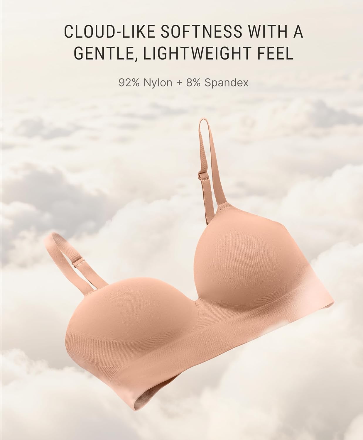FeelinGirl Wireless Supportive Bra for Women, Seamless Comfort Bralettes No Underwire Full Coverage Everyday Bras - Image 3