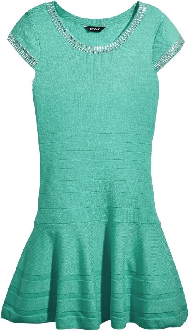 Girl's Portia Bandage Dress (Big Kids) Aqua Dress XL (16 Big Kids)