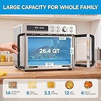 Vista 4 de Midea Flexify Combo de Horno Tostador de Puerta Francesa Freidora de Aire, 26.4 QT, Horno de Encimera Freidora de Aire Extra Grande Combo 10-en-1