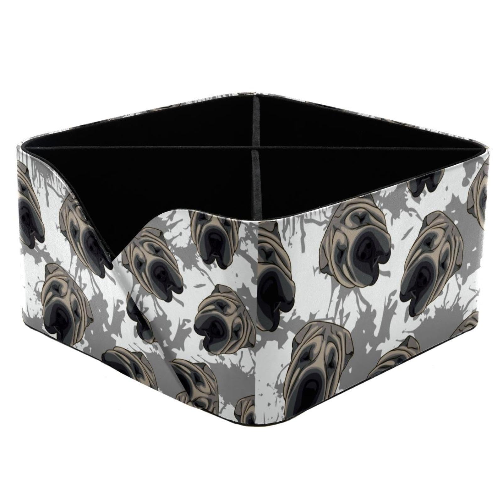 Fournitures de bureau maison avec cet organisateur de bureau Shar Pei gris 4 cases