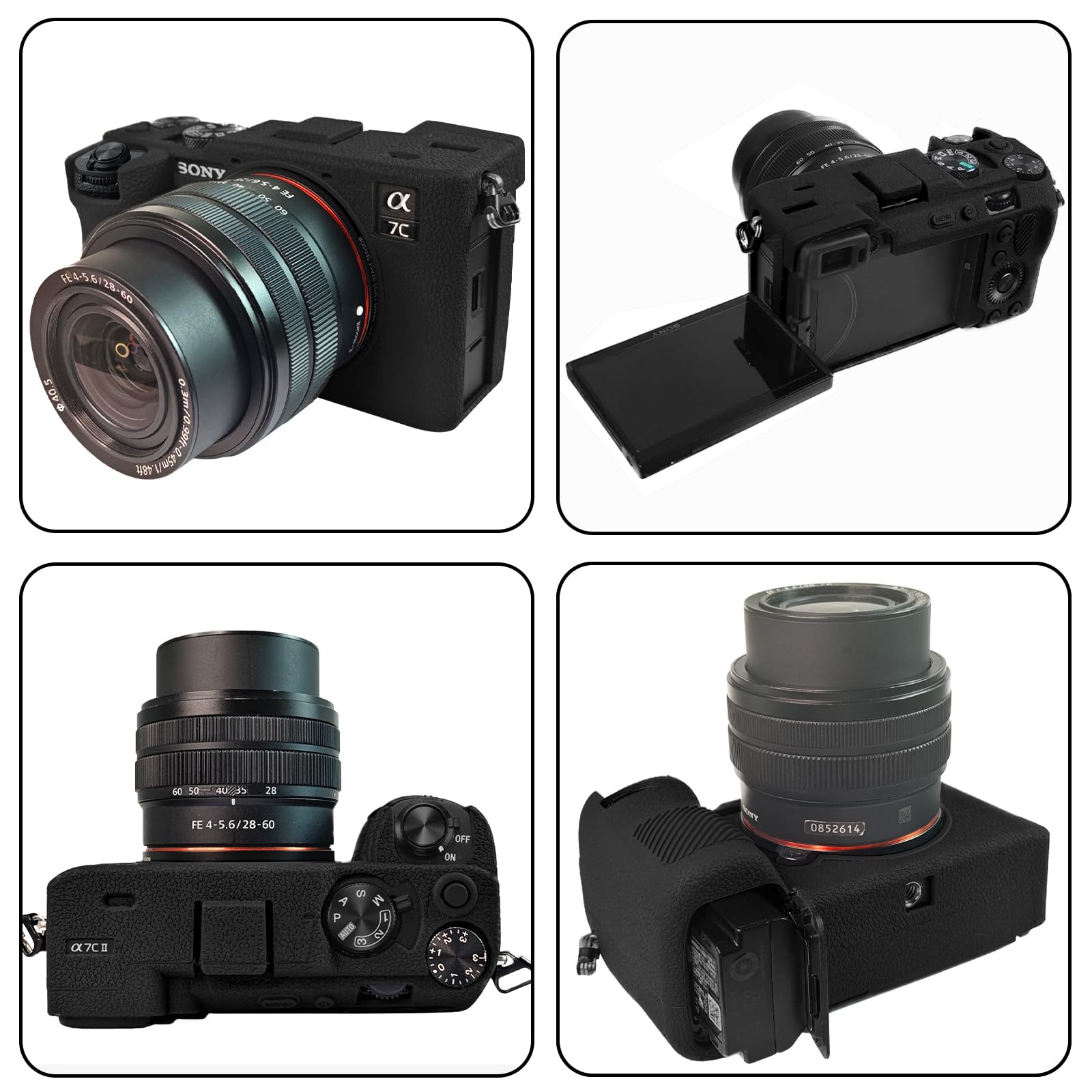 Easy Hood A7C II - Custodia in Silicone per Fotocamera Sony Alpha 7CII A7Cr, Nero, Custodia per Fotocamera