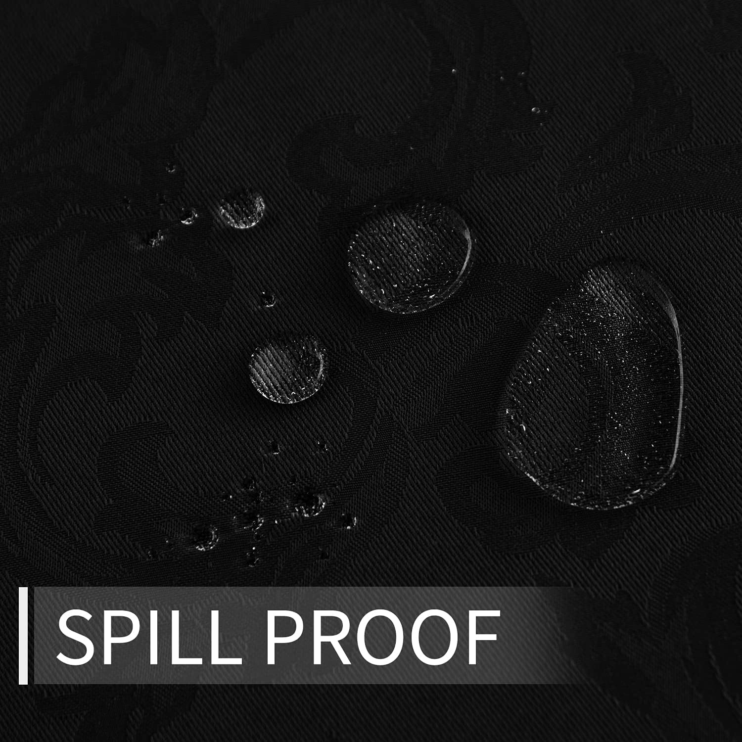 Obstal 210GSM Solid Flower Jacquard Table Cloth - Heavy Duty Waterproof Wrinkle Free Microfiber Tablecloth, Decorative Fabric Table Cover for Outdoor and Indoor Use (Black, Rectangle 60 x 84 Inch) : Home & Kitchen