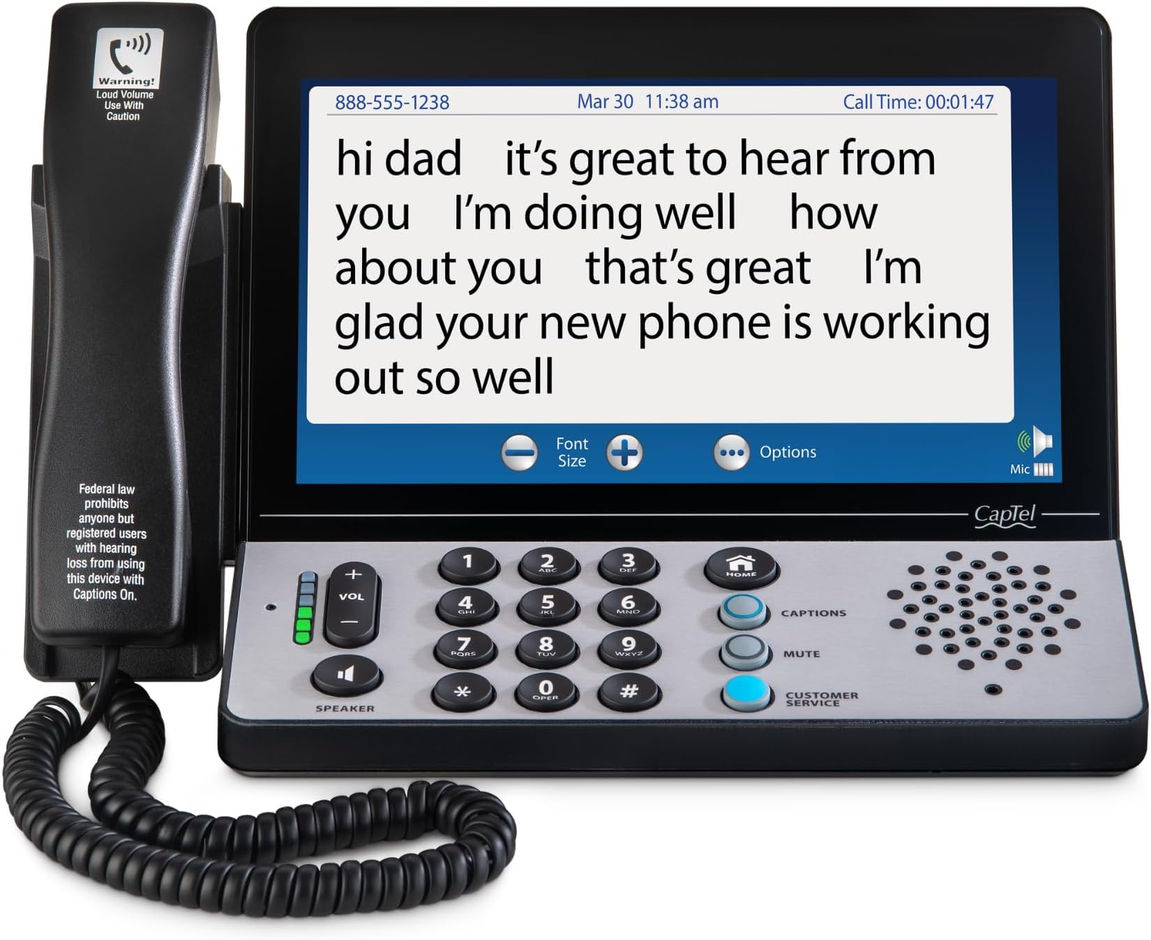 Hamilton CapTel 2400iSPNBT Captioned Telephone Large Touch-Screen Captioned T...