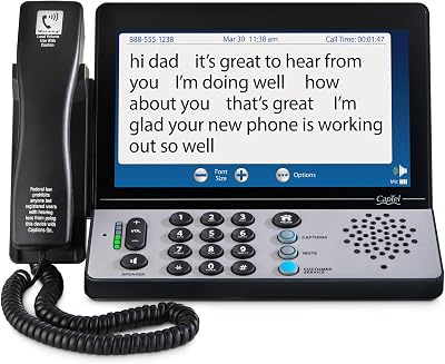 Hamilton CapTel 2400iSPNBT Captioned Telephone, Large Touch Screen Phone for Hard of Hearing with Answering Machine, Powerful Speakerphone, Volume Booster up to 40dB, Hearing Aid Compatible