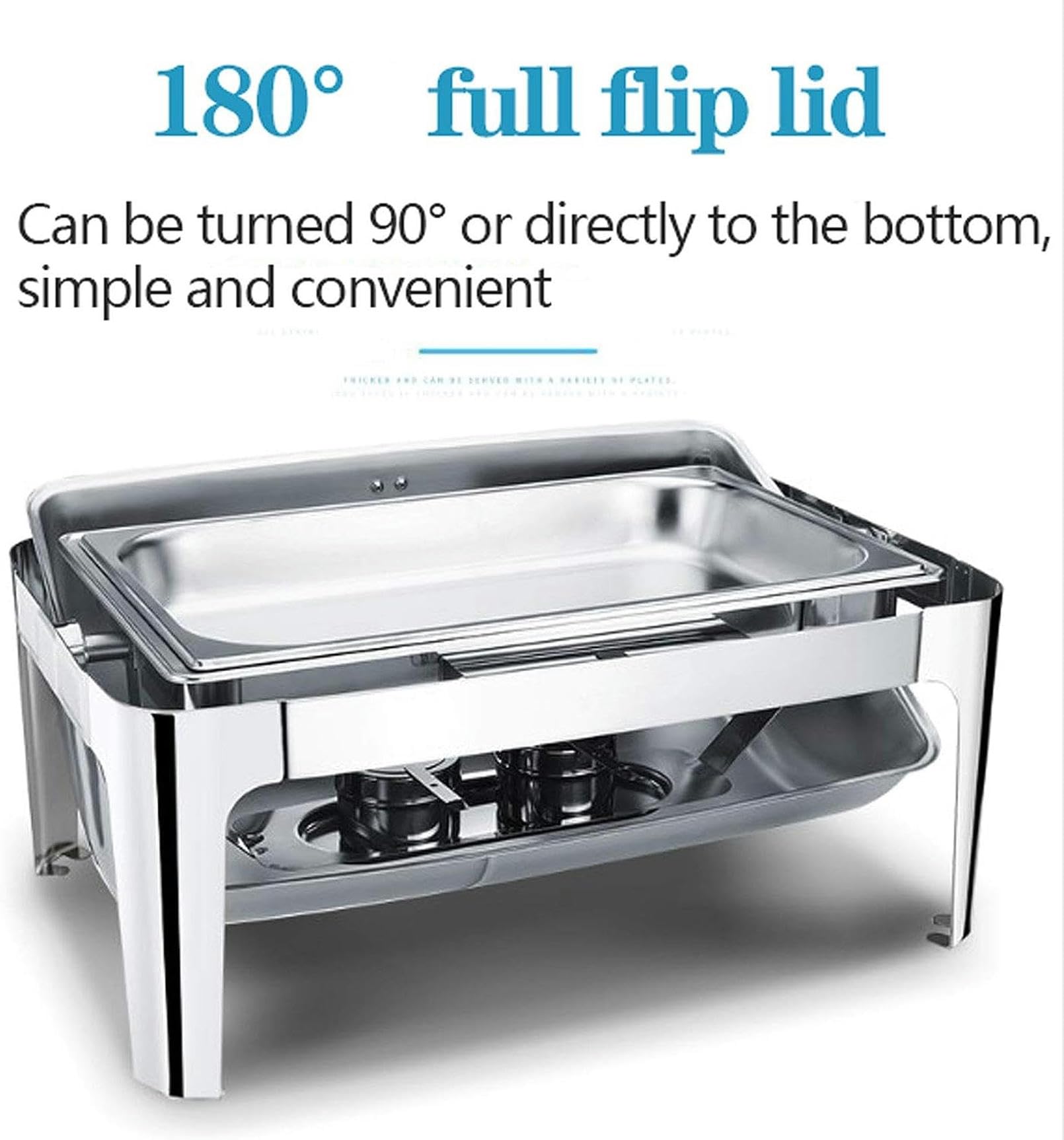 Calentador de Alimentos eléctrico Chafing Dish Chafer Chafing Dish Servidores y Calentadores de Buffet rectangulares comerciales: Mantenga la Comida Fresca y Deliciosa - 9L (A)