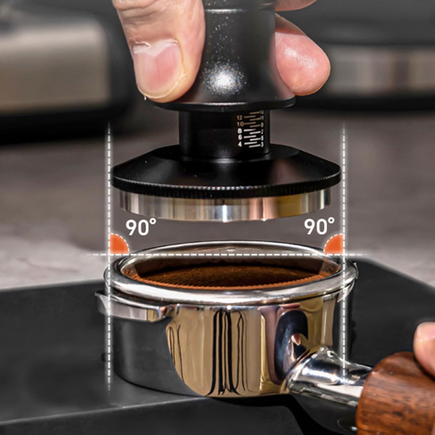 51/53/58mm Espresso Tamper Pressure Coffee for Espresso Machine Stainless Steel Base Wood Handle Coffee Press