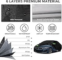 Vista 2 de Funda impermeable para automóvil compatible con BMW Serie 8 Coupe 2019-2025, protector de automóvil de ajuste personalizado 210T con tiras