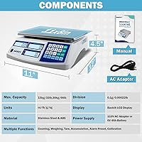 Vista 6 de Balanza digital para inventario y piezas (154.3 lbs 0.00 oz)