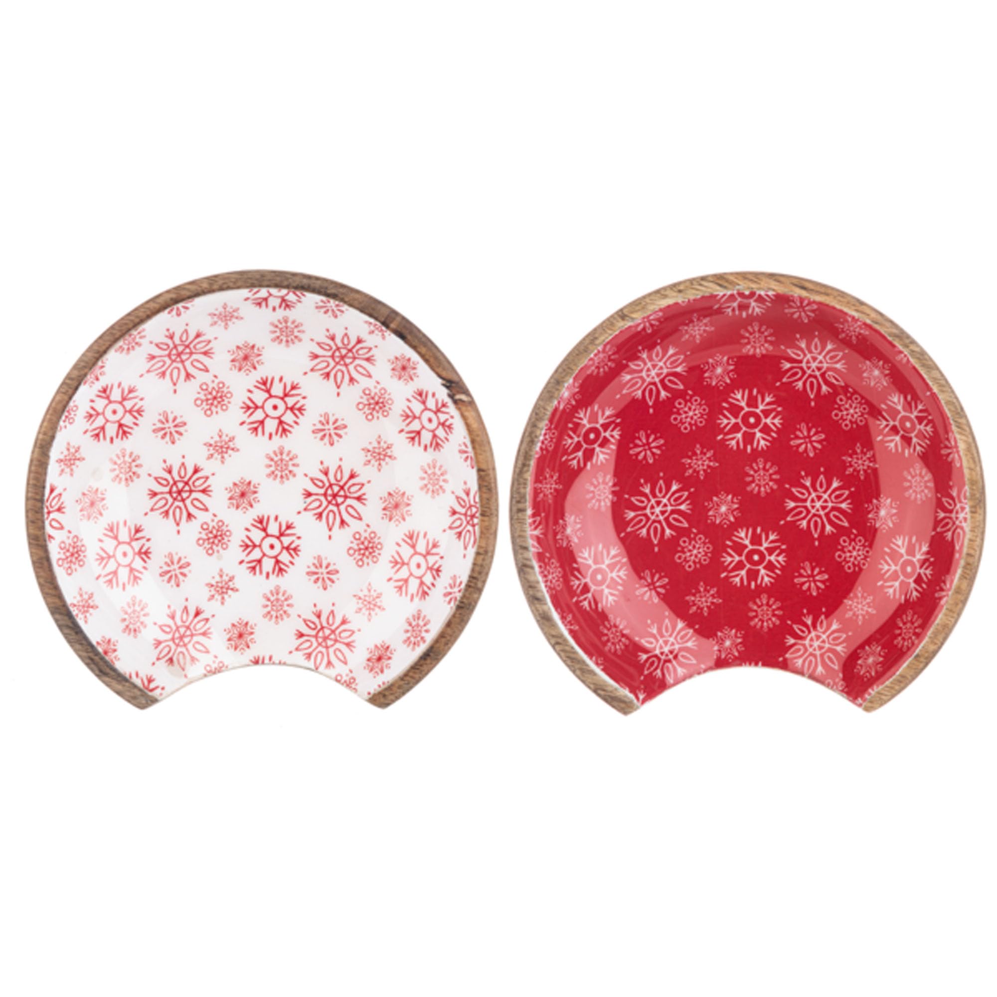 Repose-cuillère en bois de manguier rouge et blanc lot de 2 Ganz Midwest