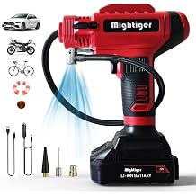 Portable Tire Inflator 20V Cordless Handheld Car Drill Air Pump Air Compressor DC 12V 150PSI with Rechargeable Battery, Auto Shut Off, LED, Digital Pressure Gauge for Car, Motorcycle, E-Bike