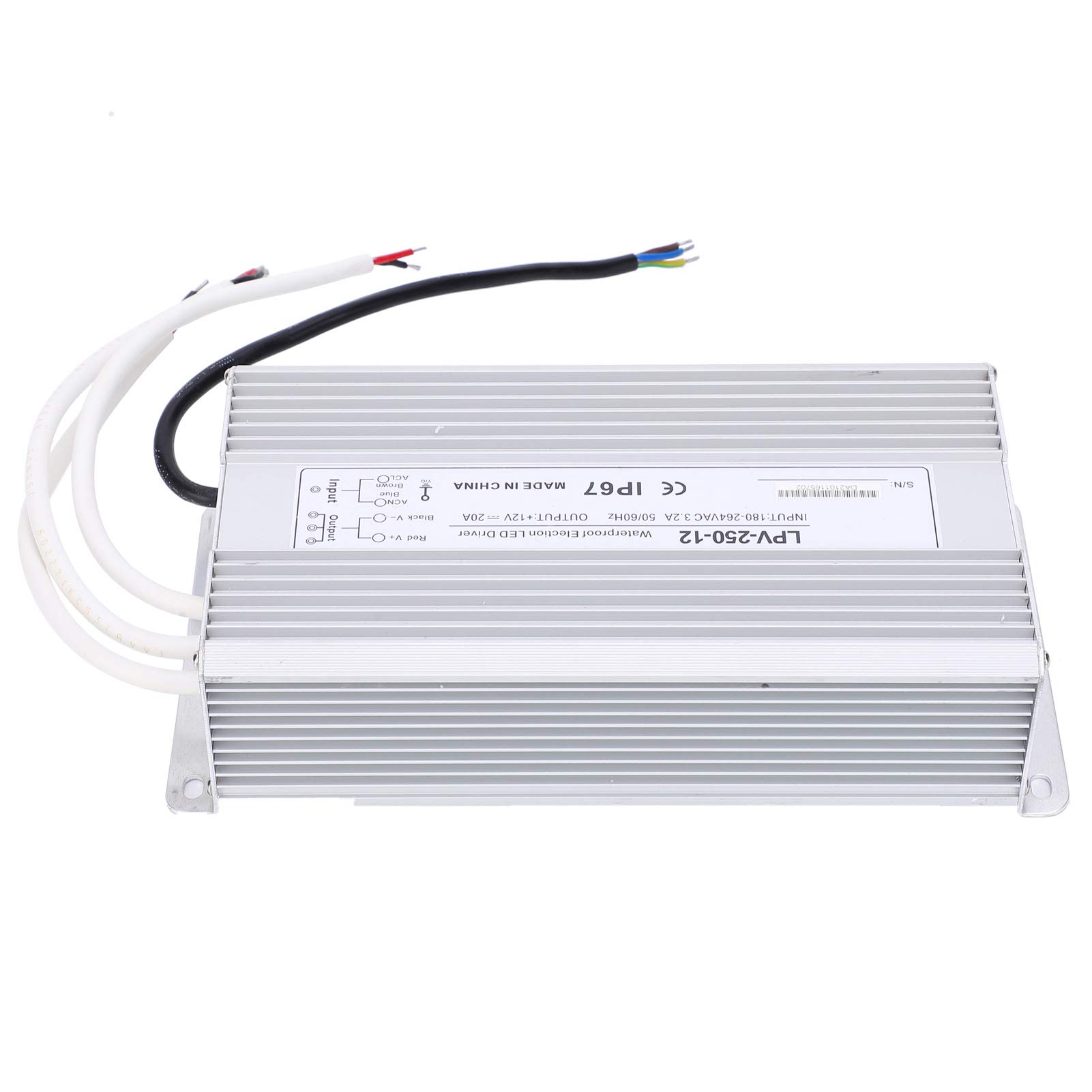 Hyuduo Wodoodporny Sterownik LED Transformator, DC12V 250W IP67