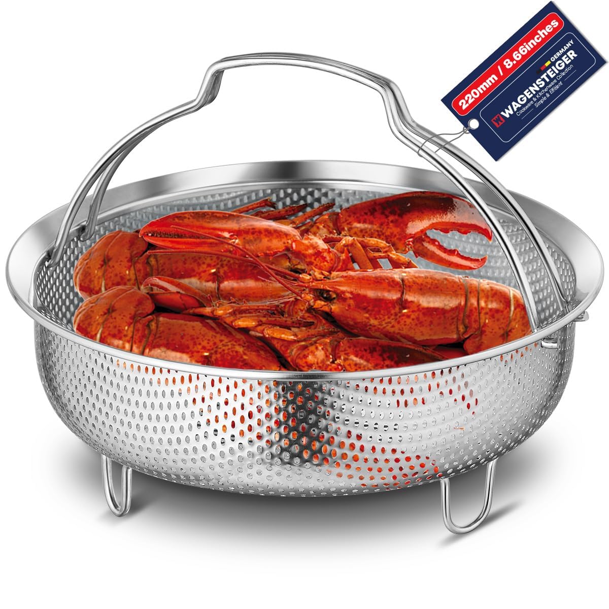 Foldable Stainless Steel Steamer Basket 22cm