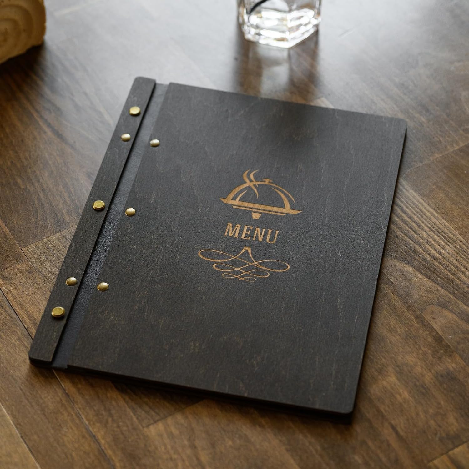 Inko Horeca - Wooden Menu Holder – 11.8 x 9 Inches – Hard Folding Menu Cover for Restaurants, Cafes, and Bars (Wenge)