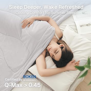 Cooling Bedding Set Queen, Cooling Comforter Full/Queen 90x90 with 3 Inch Queen Gel Memory Foam Mattress Topper, Ice Silk Breathable, Pressure Relief, for Hot Sleepers