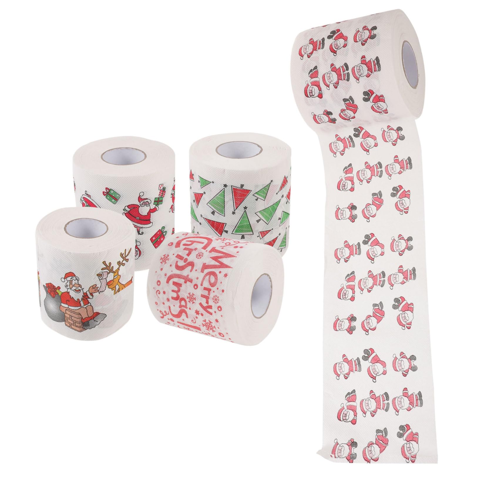 5rollos Servilletas De Papél Para Fiesta Servilletas De Cena Navideñas De Fiesta De Papél Decoración De Navidad