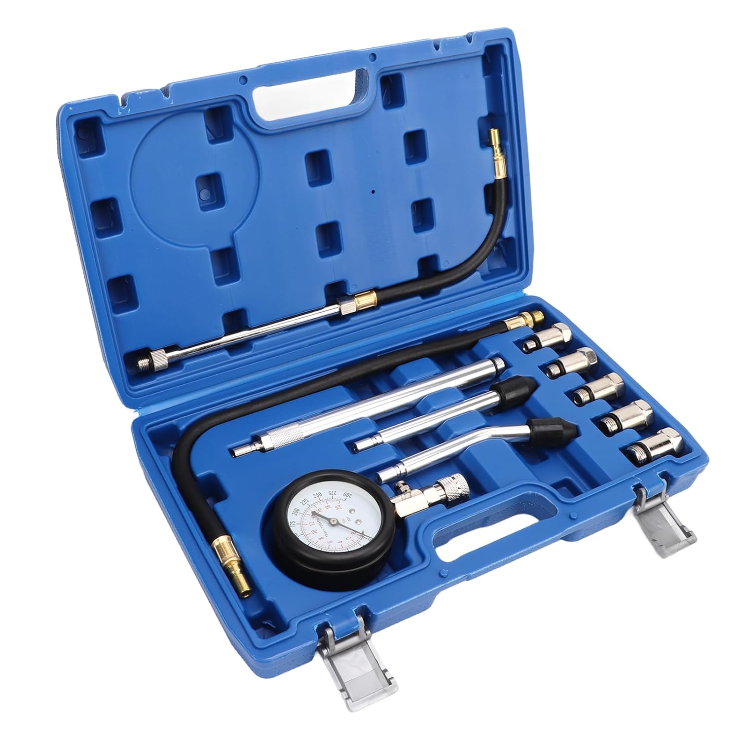 Cylinder Compression Tester Kit Engine Pressure Gauge 0 300PSI 17pcs Digital Gauge for Accurate Cylinder Pressure Detection