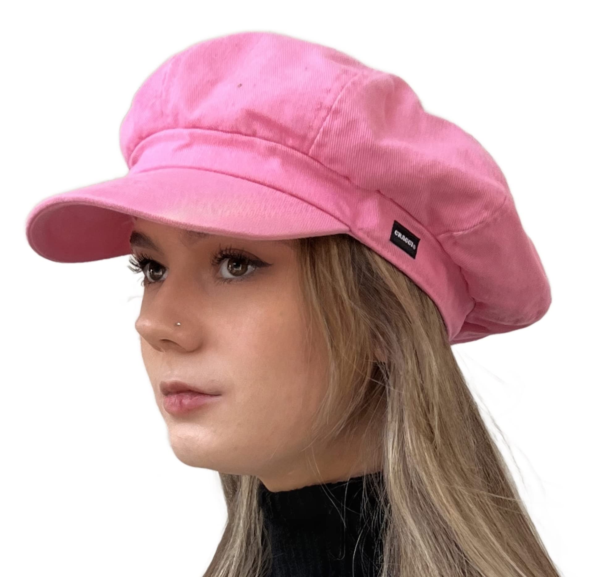 Baker Boy Hat Pink Denim Newsboy Cap Womens Hat CRAGGI