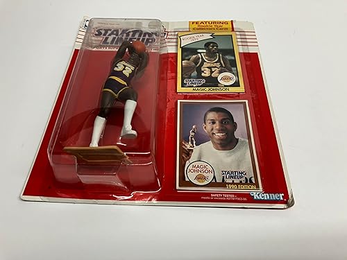 Miniatura 2 de Magic Johnson Los Angeles Lakers 1990 Starting Lineup Figure with TWO Trading cards