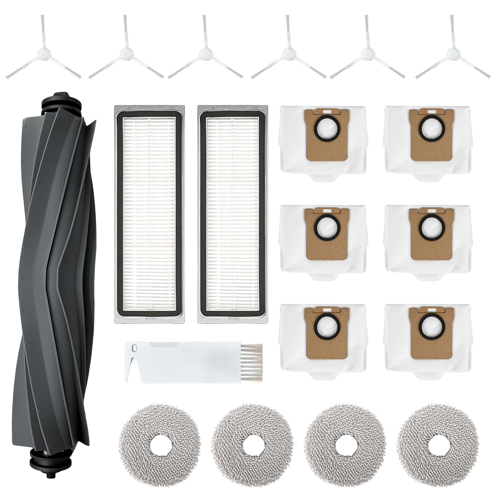 Kit di accessori Compatibile con Xiaomi x20+/x10+ Aspirapolvere, Accessori di Ricambi Compatibile Dreame L10s Ultra/L10 Ultra/L10 Prime/L10s Pro Gen 2, Spazzola Principale Spazzole Laterali Filtro Mop