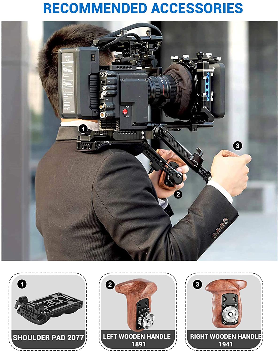 SMALLRIG Erweiterung Arm mit Rosette 1870 für Sony FS5 FS7 Grip