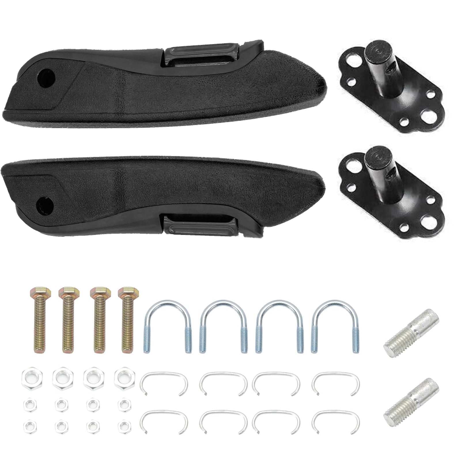 Coppia Braccioli Universali Per Auto, Camper, Furgone - Regolabili In Altezza E Angolazione (0-120°), Neri, Lunghezza 38,5 Cm