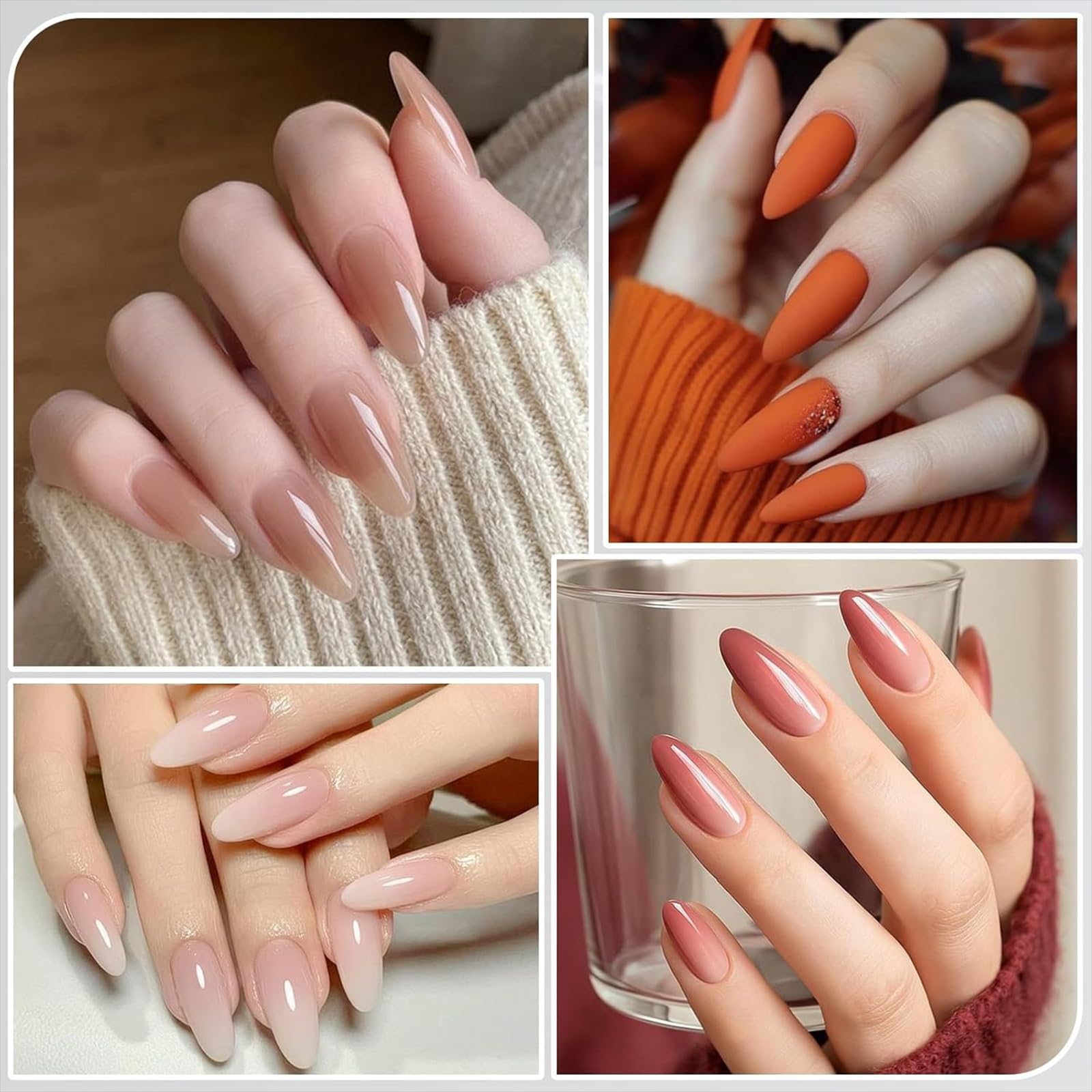 280 moldes de uñas profesionales (14 tamaños), puntas de gel reutilizables para extensiones de gel impecables, sin lima, sin desbordamiento, para gel y salón de belleza (almendra) — view 6