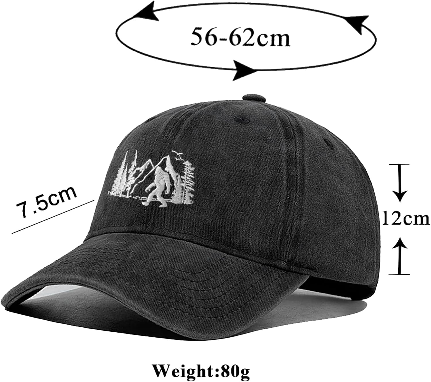 Bigfoot Hats for Men Women, Funny Adjustable Embroidered Big Foot Sasquatch Baseball Cap, Wild Bigfoot Trucker Hat - Image 5