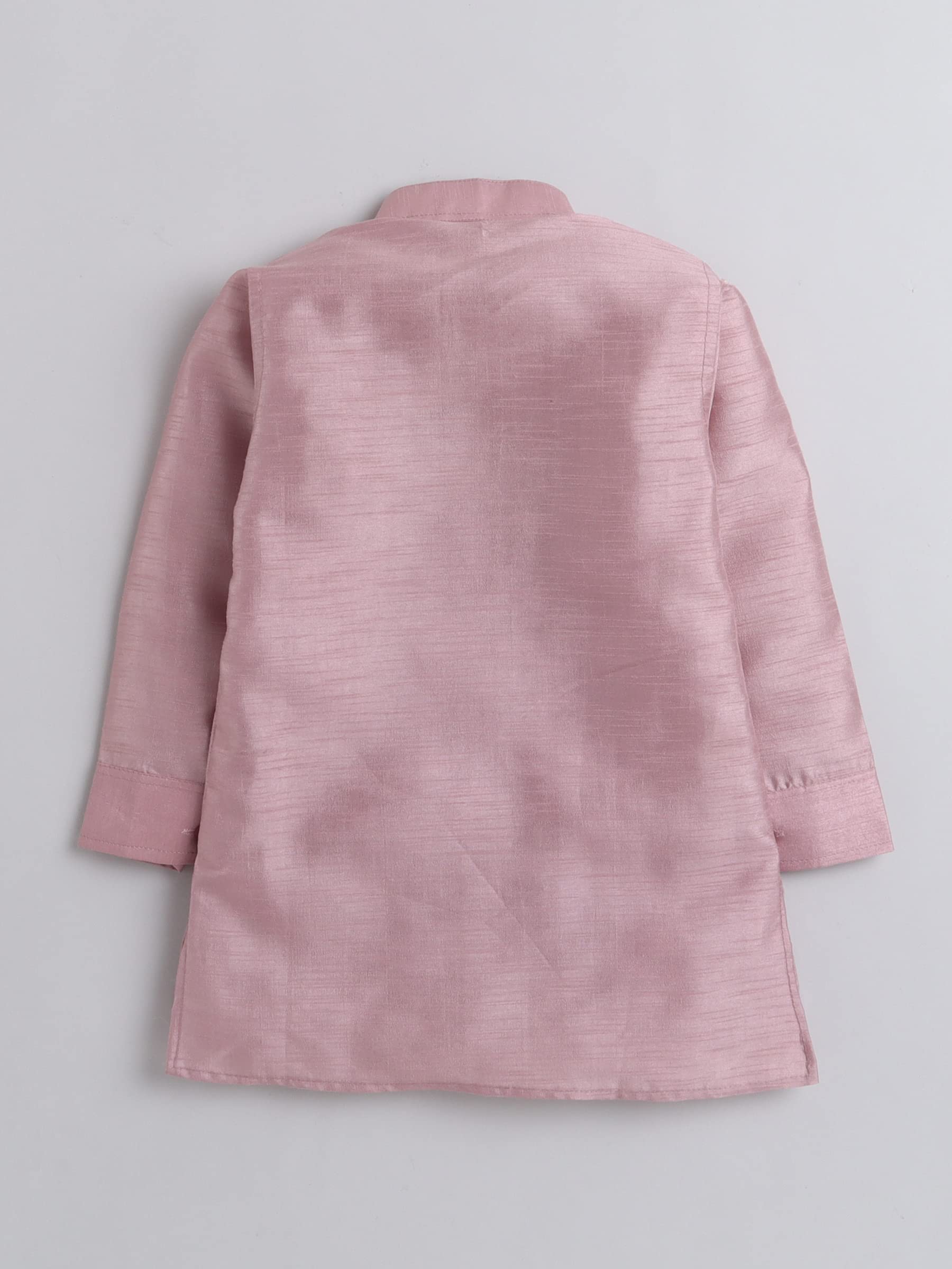 AHHAAAA Kids Ethnic Cotton Silk Blend Nehru Modi Jacket Kurta & Pyjama Set for Boys 8104 (13-14 Years, Pink) 1