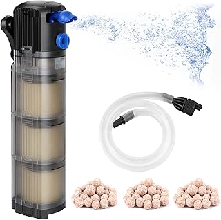 Forever Speed Aquarium Innenfilter 3-in-1 Einstellbarer Durchfluss Aquarium Filter 1500L/h Wasserpumpe für 100-300L Aquarien 25W