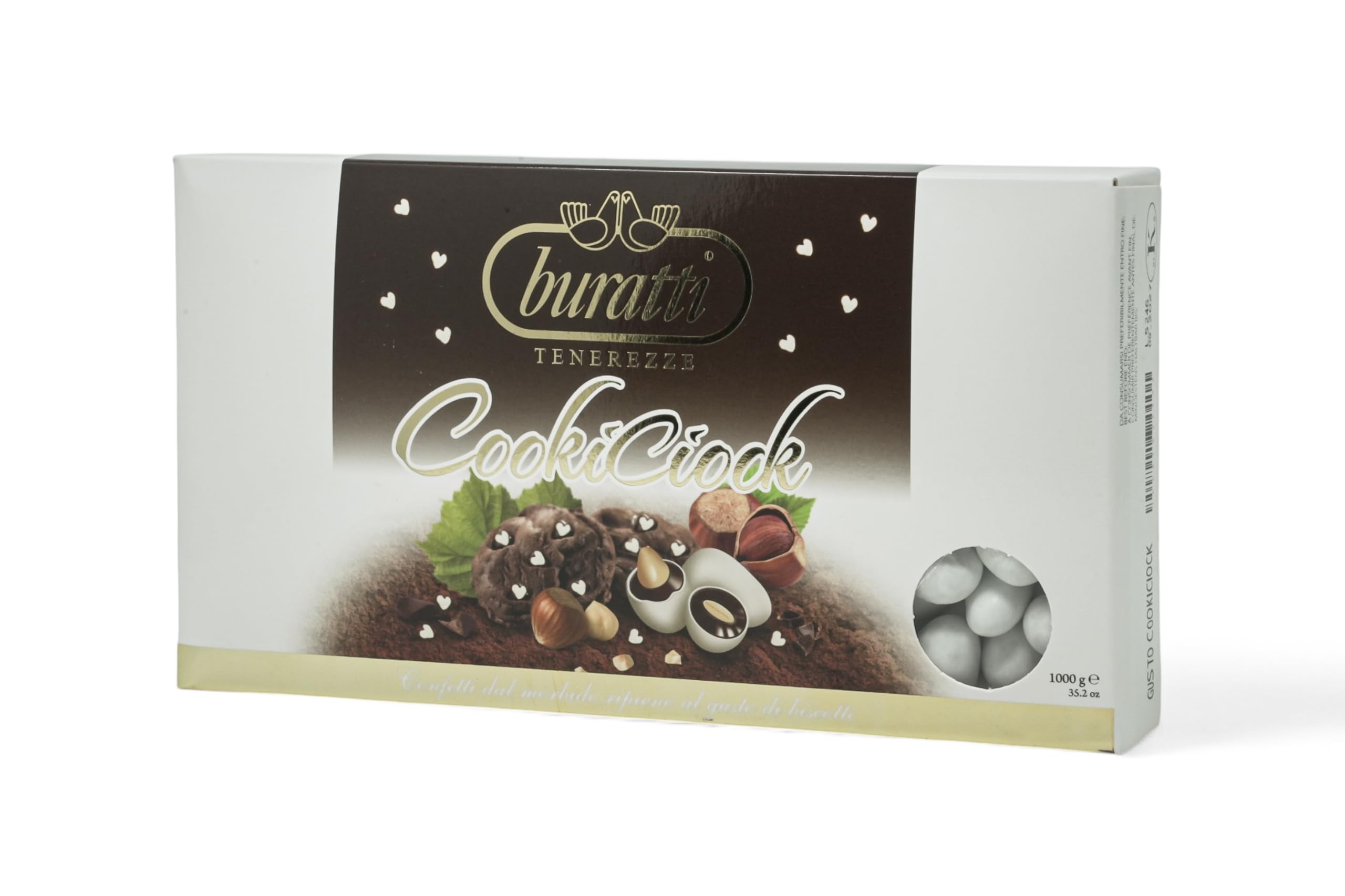 Buratti Confetti Dragées à l'amande Recouvertes de Chocolat Tendresses - Goût Cook Ciock | 1 Kg | Festivités & Réunions