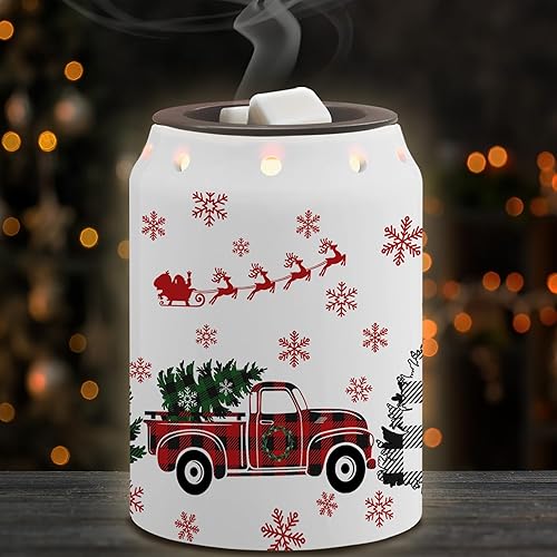 Calentador de cera de Navidad, decoraciones navideñas, calentador de cera de cerámica para camión, vela de aceite, calentador de cera de invierno,