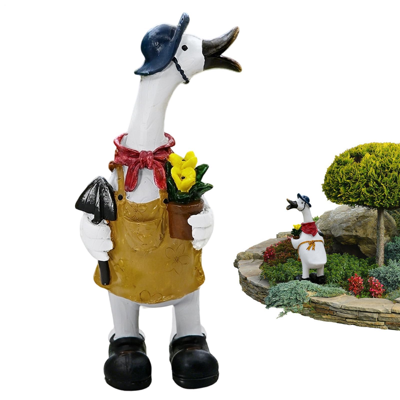 Muiltvoe Garden Statues, Resin Funny Realistic Cute Outdoor Animal Figurine, Yard Statue for Backyard, Pond, Park, Porch, Lawn, Patio, Farmhouse, Holiday Party