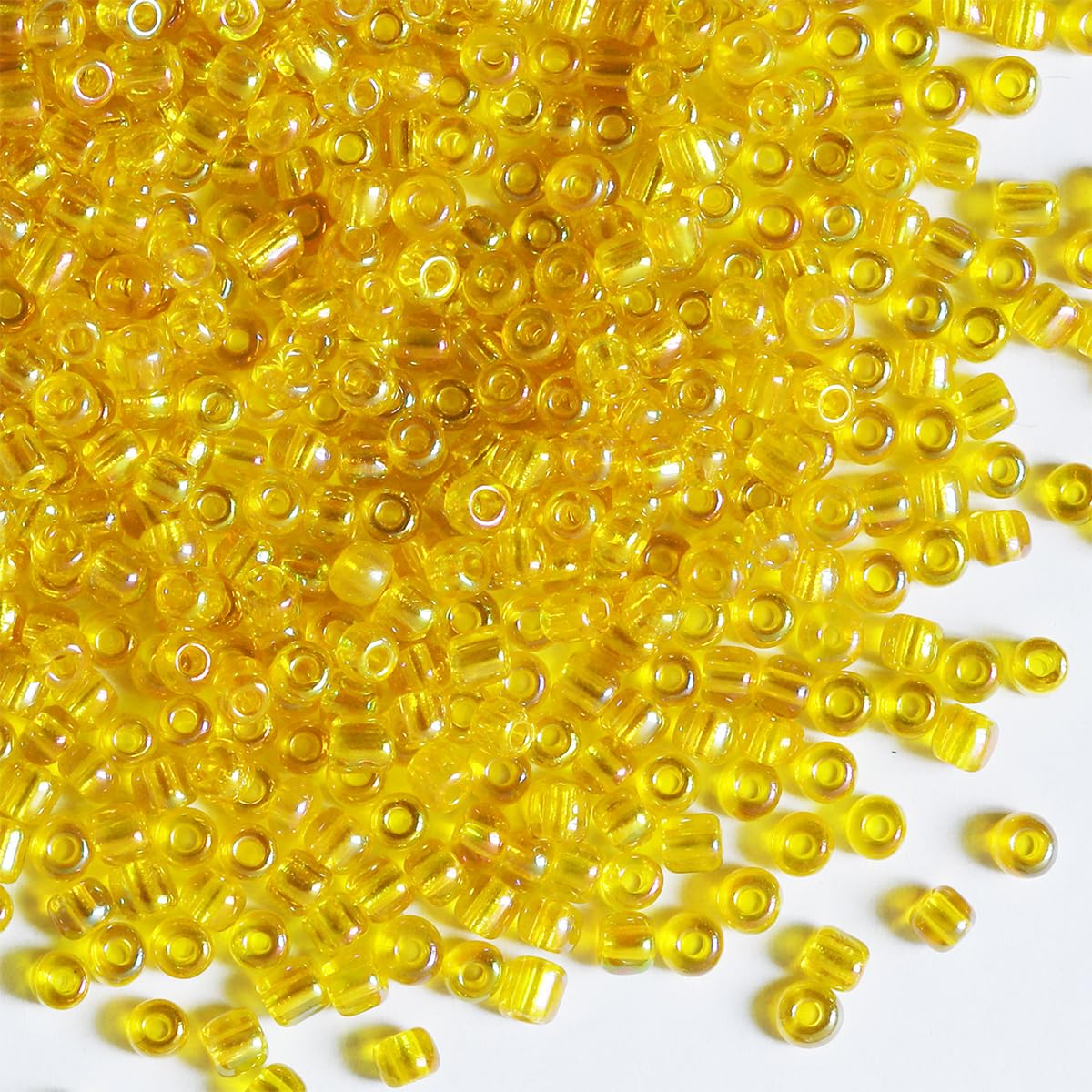 Bulk 4mmYellow Seed Beads for Jewelry Making 110 Grams About 1600pcs,6/0 Glass Craft Beads for Making Earrings Bracelets