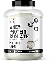 Vista 7 de It's Just! - Aislado de proteína de suero de leche, alimentado con pasto ultra premium, sin sabor, fabricado en Estados Unidos, puro 90%